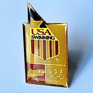 USA Team Swimming Olympic Pin 1992 Barcelona Coca-Cola‎ Collaboration Limited